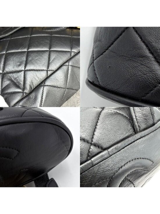 Chanel Backpack Quilted Chain Shoulder Turnlock CC Logo Leather Black Gold main image 10